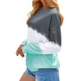 thumbnail image 3 of Women Casual Long Sleeve  Neck Colorblock Sweatshirts, 3 of 8