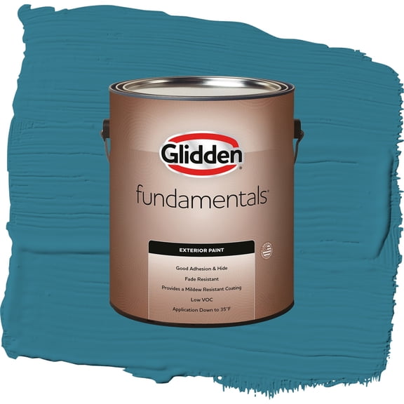 Glidden Fundamentals Adventure / Blue, Flat Exterior Paint, 1 Gallon