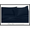 thumbnail image 4 of Royal Hotel Solid Navy 550-Thread-Count 4pc Queen WATERBED Sheets, 100% Combed Cotton, Sateen Solid, Deep Pocket, 4 of 5