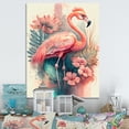 thumbnail image 2 of Designart Stunning Flamingo Floral Art II Canvas Wall Art, 2 of 5