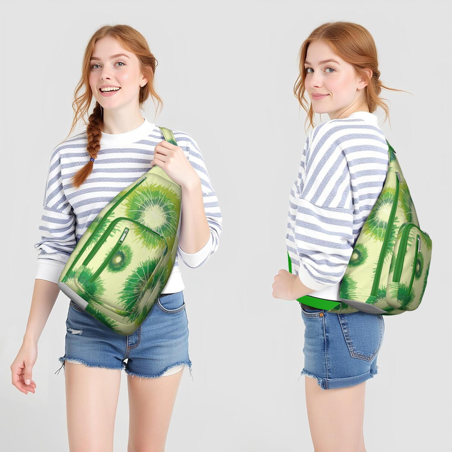 Boho Tie Dye Sling Bag - Rainbow Watercolor Print Crossbody Backpack for Women & Men, Lightweight Shoulder Bag (Psychedelic Swirl Design, Water-Resistant & Durable)