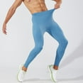 thumbnail image 3 of Yaoyar Men's Compression Fit Moisture-Wicking Quick-Dry Running Pants Slim Fit Nylon Fabric for Marathon Training Yoga Sports Pants,S,Light Blue, 3 of 7
