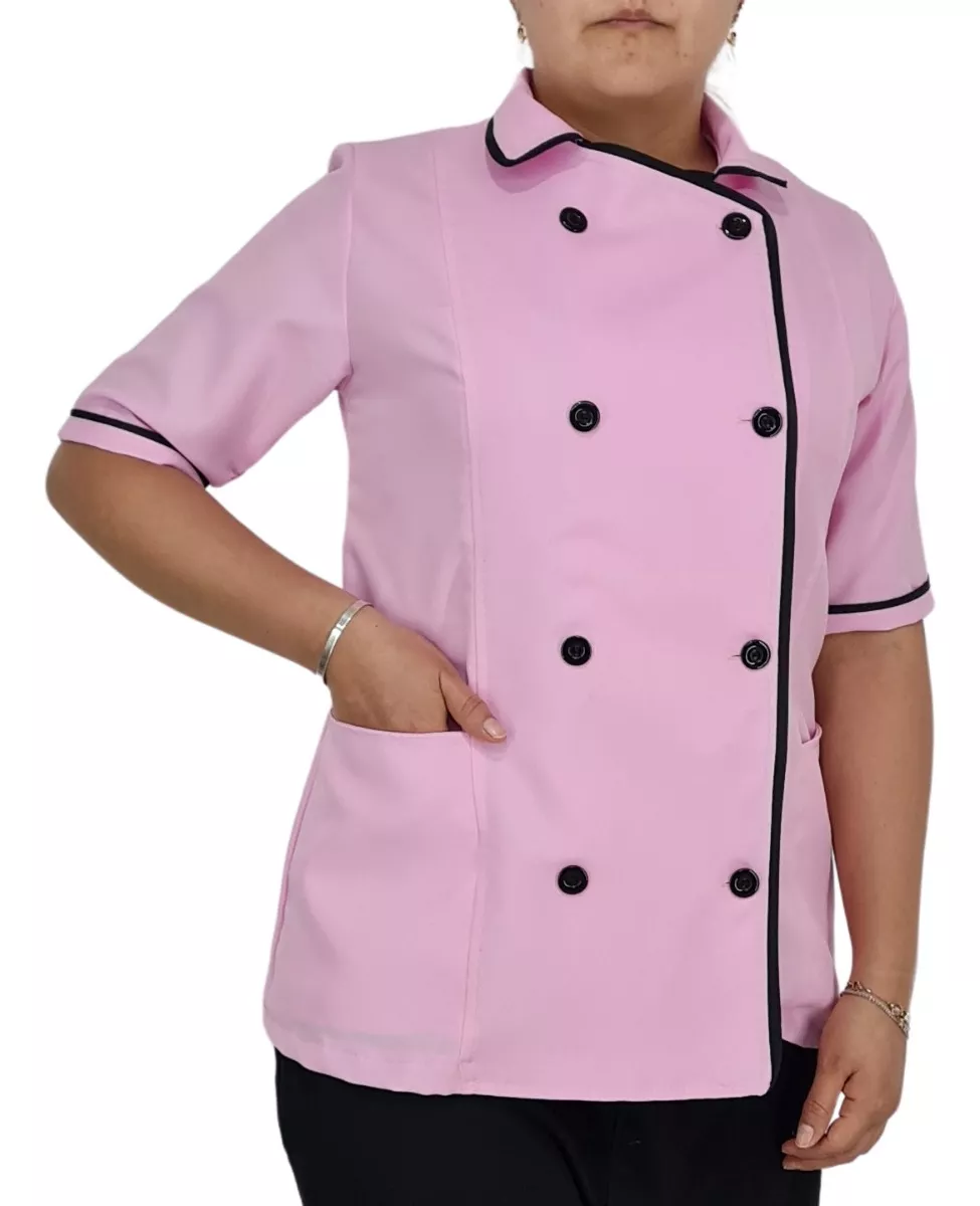 Filipina Chef Mujer Rosa Pastel Con Negro En Poliéster Mc