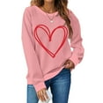 thumbnail image 2 of gakvbuo Valentine Day Shirt For Women Trendy Long Sleeve Tunic Tops Cute Love Hearts Graphic Tees Round Neck Casual Funny Shirts Tops Blouse Pullover Tops, 2 of 5