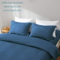 thumbnail image 6 of Home King Size Duvet Cover Set 100% Microfiber, 3 Pieces Solid Color Navy Blue Ultra Soft Skin-Friendly Comforter Cover Set (1 Duvet Cover +2 Pillowcases), 6 of 7
