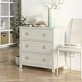 thumbnail image 4 of COZAYH Farmhouse 3-Drawer Dresser, Rustic Chest of Drawers with Embossed Geometric Lines, French Country Dresser for Bedroom, Living Room, 4 of 7