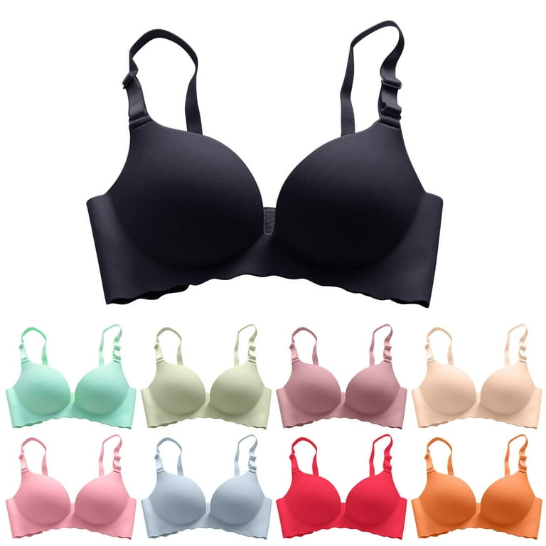 Pedort Strapless Bras For Women Small Women Fashion Deep V Neck Backless Bra  Push Up Low Back Bras with Spaghetti Strap Convertible Bra Wire Lifting  Bralette A,36 
