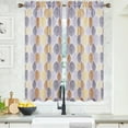 thumbnail image 3 of Haperlare 28" W x 45" L Tier Curtains for Living Room Leaves Printed Light Filtering Half Window Kitchen Cafe Curtains, Yellow/Gray, Set of 2, 3 of 6