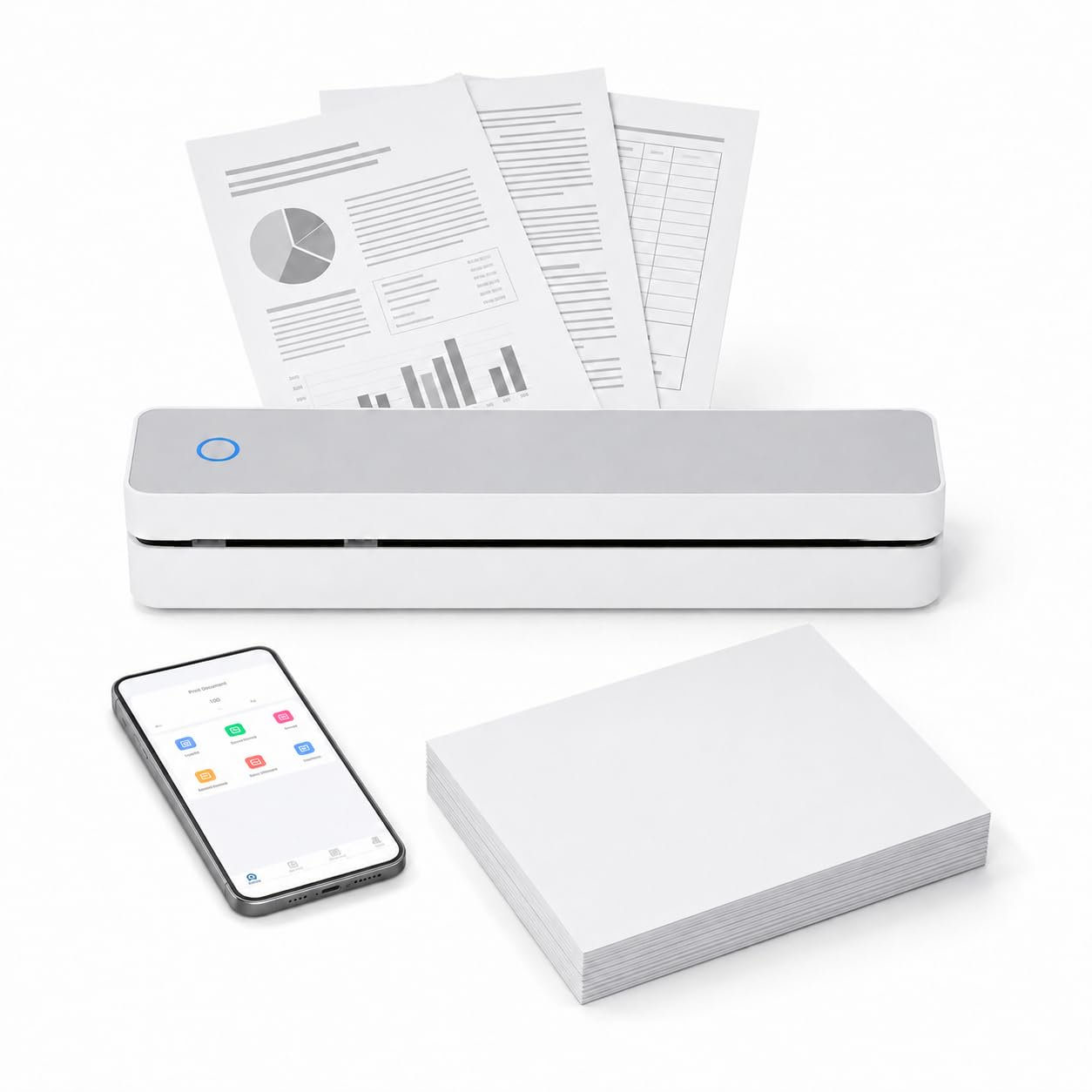 Portable Thermal Printer Bluetooth Inkless Printer for Us Letter A4 A5 B5,Inkless Printers for Home Use