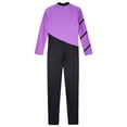 thumbnail image 5 of HULIJA Kids Girls Long Sleeves Gymnastics Leotard Unitard Ballet Dance Full Bodysuit Dancing Figure Purple 14, 5 of 7