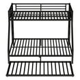 thumbnail image 5 of Bellemave Twin XL Over Queen Size Bunk Bed with Trundle Triple Metal Bunk Bed Frame with 2 Ladders and Guardrails Space-saving Bunk Beds for 3 (Black), 5 of 10