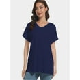 thumbnail image 3 of Women's Tshirts Casual V Neck Short Sleeve Loose Summer Tunic Tops, 3 of 6