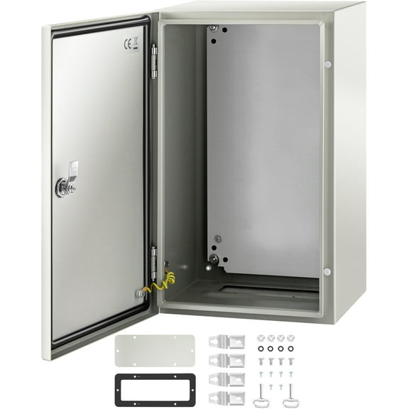 VEVOR NEMA Steel Enclosure, 20 x 12 x 10" NEMA 4X Steel Electrical Box, IP66 Waterproof & Dustproof, Outdoor/Indoor Electrical Junction Box, with Mounting Plate