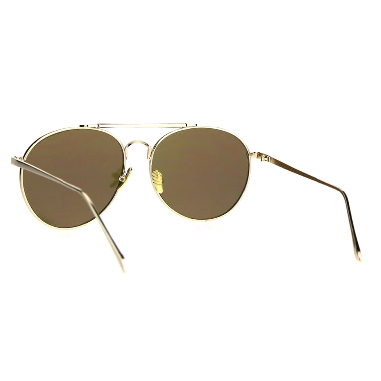 Trendy Flat Panel Color Mirror Lens Metal Frame Aviator  display picture 3