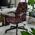 thumbnail image 2 of FKELYI Office Chair Cover Computer Chair Covers Removable Chair Protector Slipcover Stretch Fabric Boss Chair Covers for Home Office, Retro Red Rose Print, Small, 2 of 6