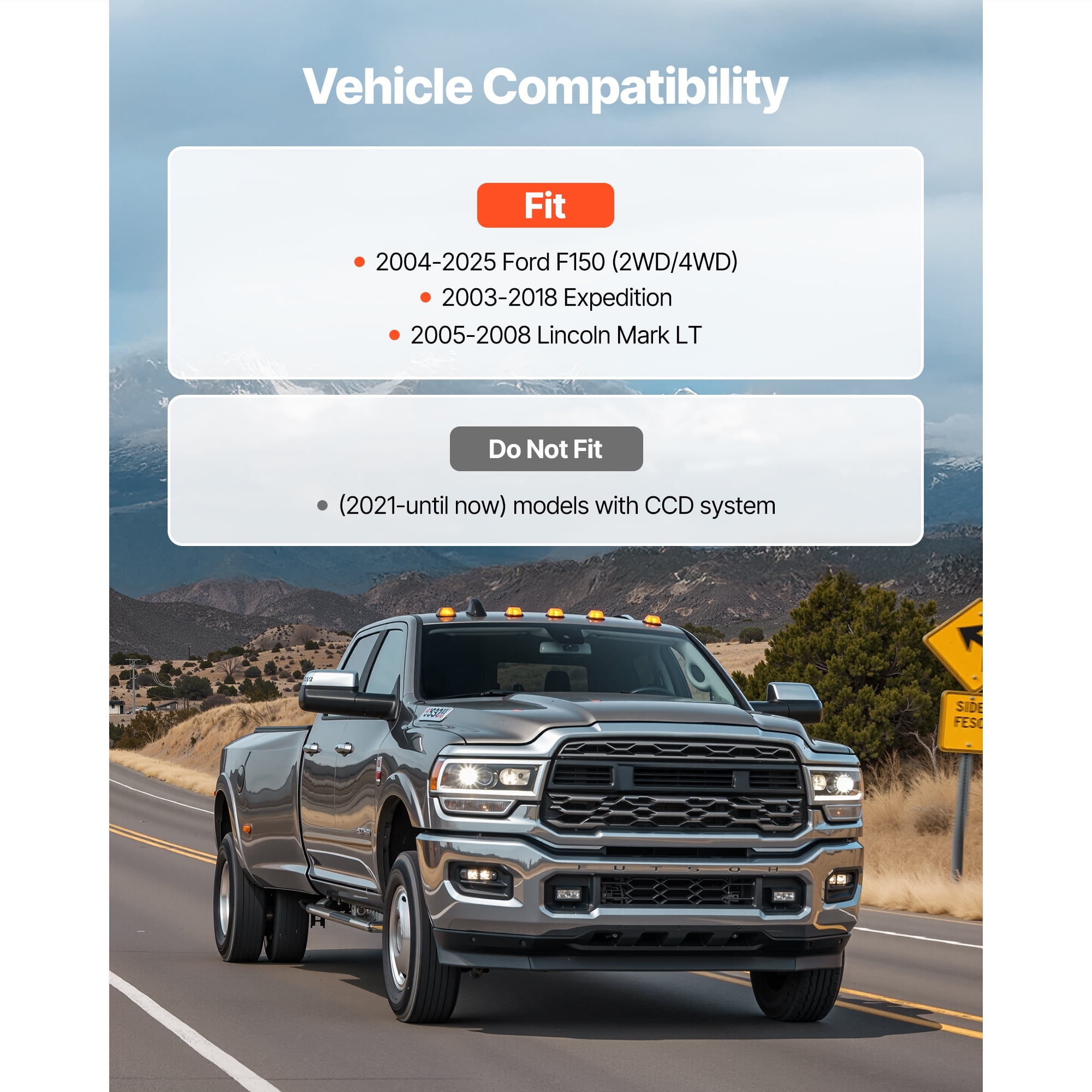 KFFKFF 3-Inch Front Leveling Lift Kit for 2004-2025 Ford F150 2WD/4WD, 2003-2018 Expedition, 2005-2008 Lincoln Mark LT, Durable Aluminum Suspension Strut Spacers, Set of 2