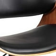 thumbnail image 6 of Joan 23 Inch Office Chair 360 Swivel Black Faux Leather and Brown Frame, 6 of 7
