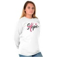 thumbnail image 5 of Hope Breast Cancer Awareness Ribbon Women's Long Sleeve T Shirt Brisco Brands M, 5 of 6