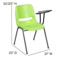 thumbnail image 5 of Flash Furniture Green Ergonomic Shell Chair with Left Handed Flip-Up Tablet Arm, 5 of 13
