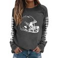 thumbnail image 2 of successthop Football Sweatshirt Women Helmet Game Day Crewneck Long Sleeve Tops No Hood Pullover Sweater Print Clothes S, 2 of 4