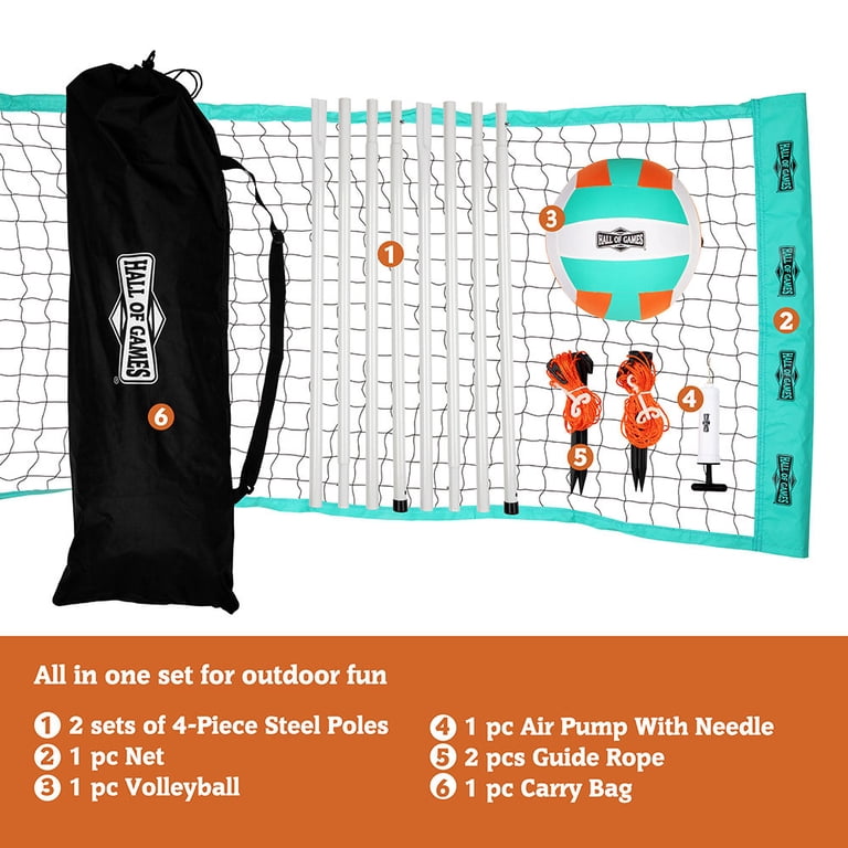 Hall of Games 20 ft Volleyball Set with Steel Poles and Ball photo 4