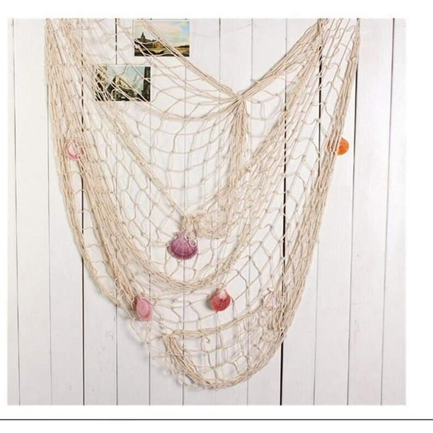 Rongmo Decorative Fish Net, Mediterranean Style Nautical Decorative Fishing Net Wall Hangings Decoration