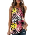 thumbnail image 1 of Moda mujer Casual sin mangas cuello redondo impreso chaleco señoras Tops ahueca hacia fuera la blusa Pompotops  lopia992015, 1 of 8