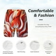 thumbnail image 6 of Picia Red Sun Flame Fox pattern Mens Swim Trunks with Compression Liner Stretch Beach Shorts Quick Dry with Zipper Pockets No-Chafing Board Shorts-Large, 6 of 9