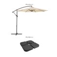 thumbnail image 3 of CorLiving 9.5ft Tilting Cantilever Outdoor Patio Umbrella with Steel Frame, 8 Support Arms, and Base Weights Included, 3 of 7