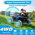 thumbnail image 3 of Joyracer 4X4 Jouet à Chevaucher 24 Volts UTV à 2 Places, 600 W 5 Mi/h Quad pour Enfants avec Télécommande, Rangement, Arc à Tirer pour Cadeau, 3 Vitesses, Musique Bluetooth, Bleu, 3 of 11