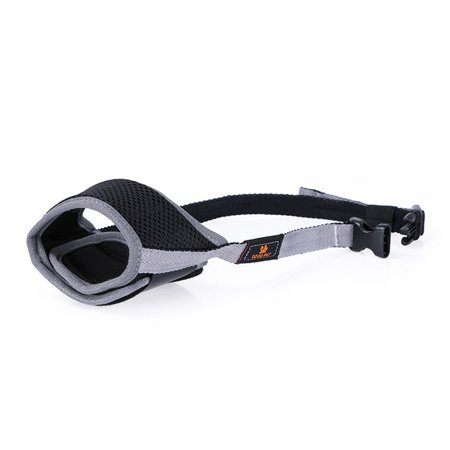 Chewing Small Medium Large Dogs Breathable Anti-Bite Nylon Mesh Adjustable Mouth Mask Pet Mouth Cover Protection Dog Muzzle GREY S