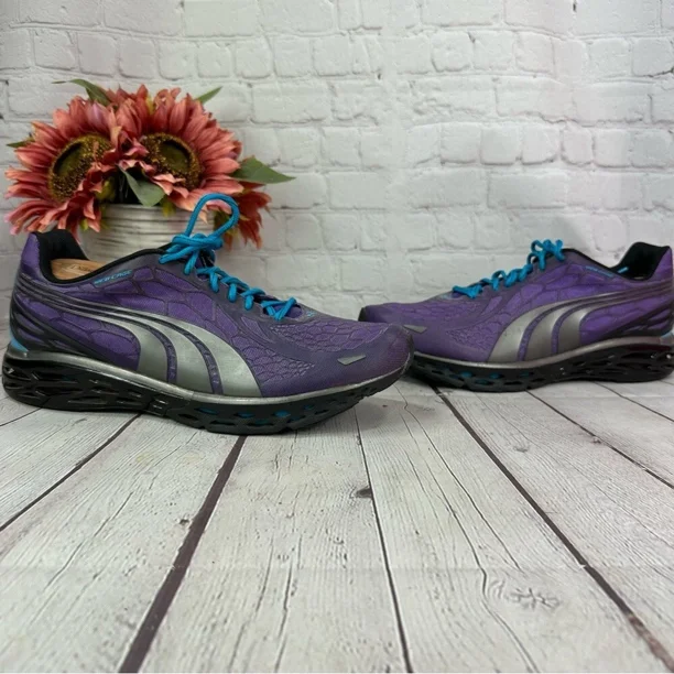 PU & MA men's bioweb elite purple metallic athletic shoe sz 11.5 running workout