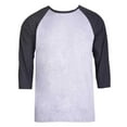 thumbnail image 4 of Men's 3/4 Sleeve Crew Neck Baseball Shirt, Casual Dynamic Cotton Raglan T Shirts, Charcoal Gray/Heather Gray S, 1 Pack, 4 of 7