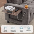 thumbnail image 5 of LINSY HOME 83" Modular Sectional Sofa with Pull Out Bed, Foldable Side Table & Storage Chaise, 3-Seat L Shape Couch with USB Charging for Living Room, Chenille Gray, 5 of 11