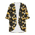 thumbnail image 5 of Daisy Printed Cardigans for Women Summer Baggy Boho Tunic Tops Fltter Hem Blouses 3/4 Length Sleeve Tops Outfits Loose Fitted Tunic Blouse Bussiness Work Office Clothing 2025, 5 of 5