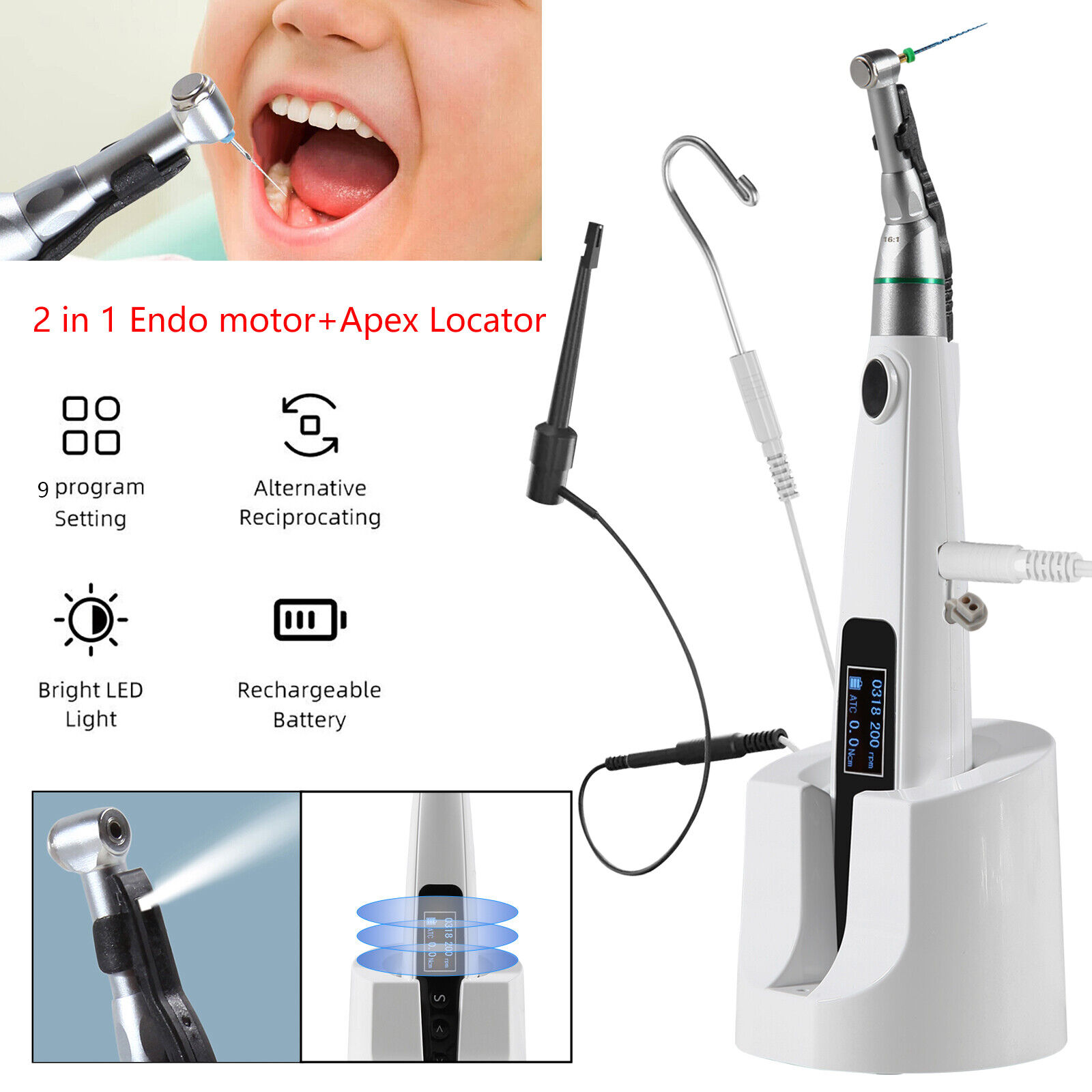 Endodontic Motor with Apex Locator - High Accuracy & Wireless
