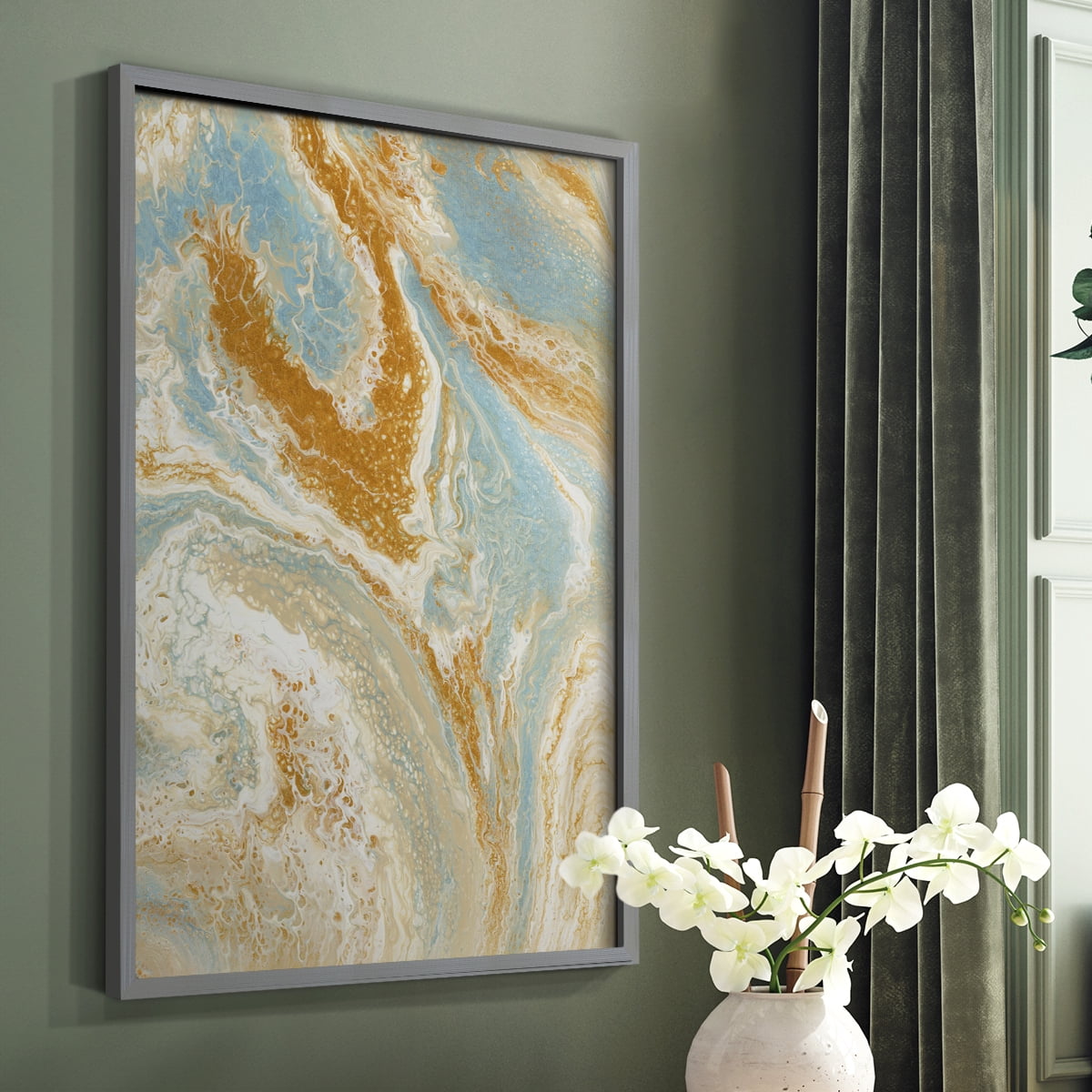 C41 Framed Print in Gray Solid Wood Framed Print No Nail Hanging