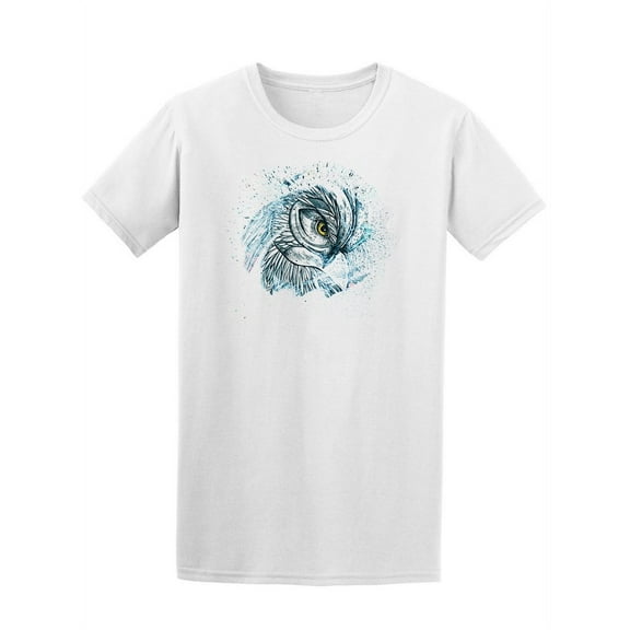 Blue Paint Owl T-Shirt Men -Image by Shutterstock, Male Small