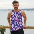 thumbnail image 6 of Daiia Skull mushroom rainbow Printed Men's Quick Dry Fit Muscle Tank Top Slim-Fit Tank Workout Tank Top Lightweight Sports Tank Top-Large, 6 of 7