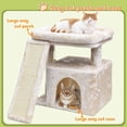 thumbnail image 2 of Small Cat Tree for Indoor Cats，Cat Tower with Scratching Post and Board，Cat House with Perch for Kitten,, 2 of 14