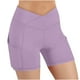 thumbnail image 3 of TaTaai Women's High Waisted Butt Lifting Yoga Shorts with Pockets Solid Stretchy Running Gym Workout Shorts Scrunch Booty Athletic Fitness Pants Gift, 3 of 8