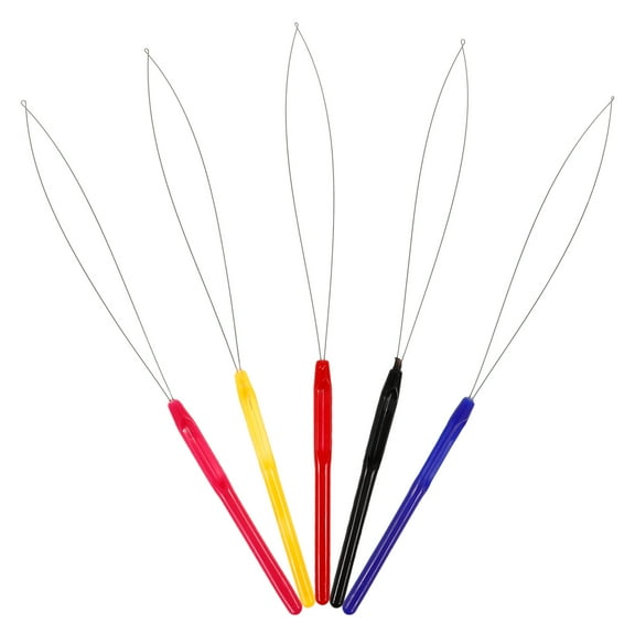 CHICHUMID 5Pcs Crochet Needle for Dreadlocks Stainless Steel and Plastic Hair Tools for Handicrafts and Sewing