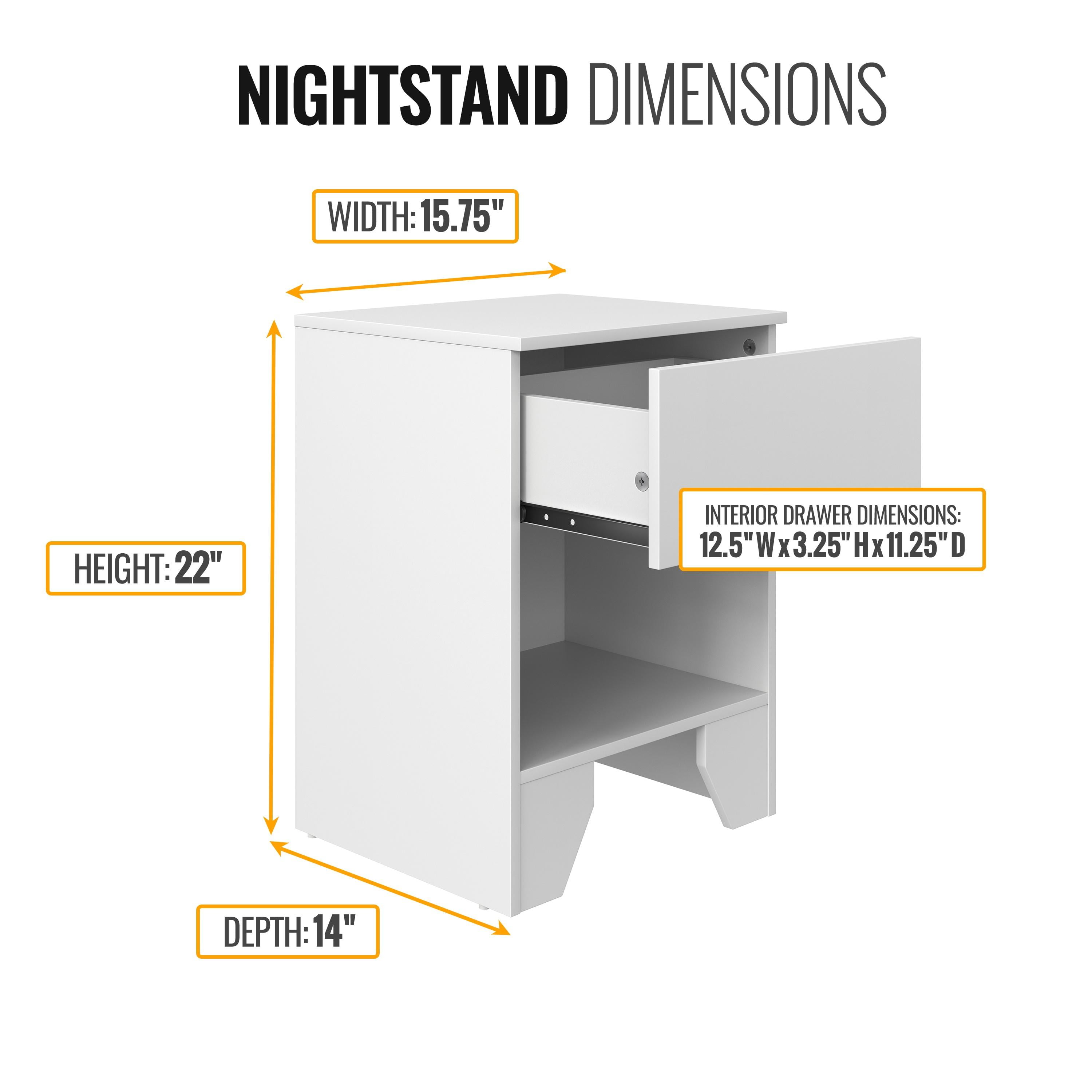 Boyd Sleep Anzio White Nightstand with Smooth Glide Drawer