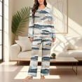 thumbnail image 2 of Enjoytime Sets for Women Printed V-Neck Long Sleeve Blouses Pants 2 Piece Sleepwear Fashion Casual Cute Pajamas Matching Plus Size Lounge Set, 2 of 7