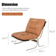 thumbnail image 2 of Leumius Modern Accent Chair Leather Armchair with High Back,Metal Legs,Soft Padded for Living Room/Office,Brown, 2 of 8