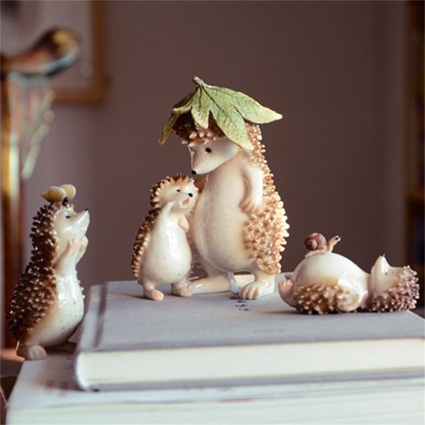 Decoración hogareña Gwong Garden Hedgehog Figurine Adorable Fina Obras de trabajo Resina Resistente a la intemperie Exquisite Hedgehog Figure para la decoración del hogar Gwong 21080025