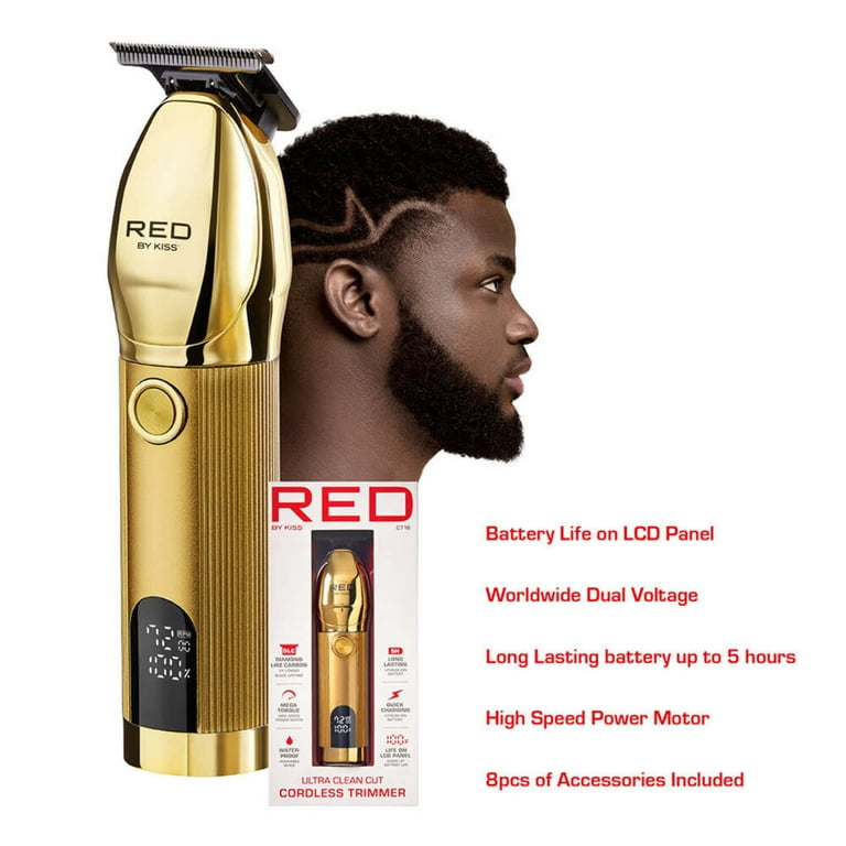 RED By Kiss Wooden Beard Comb For Men - Long Handle Detangler For Smooth Beard Styling Without Snagging