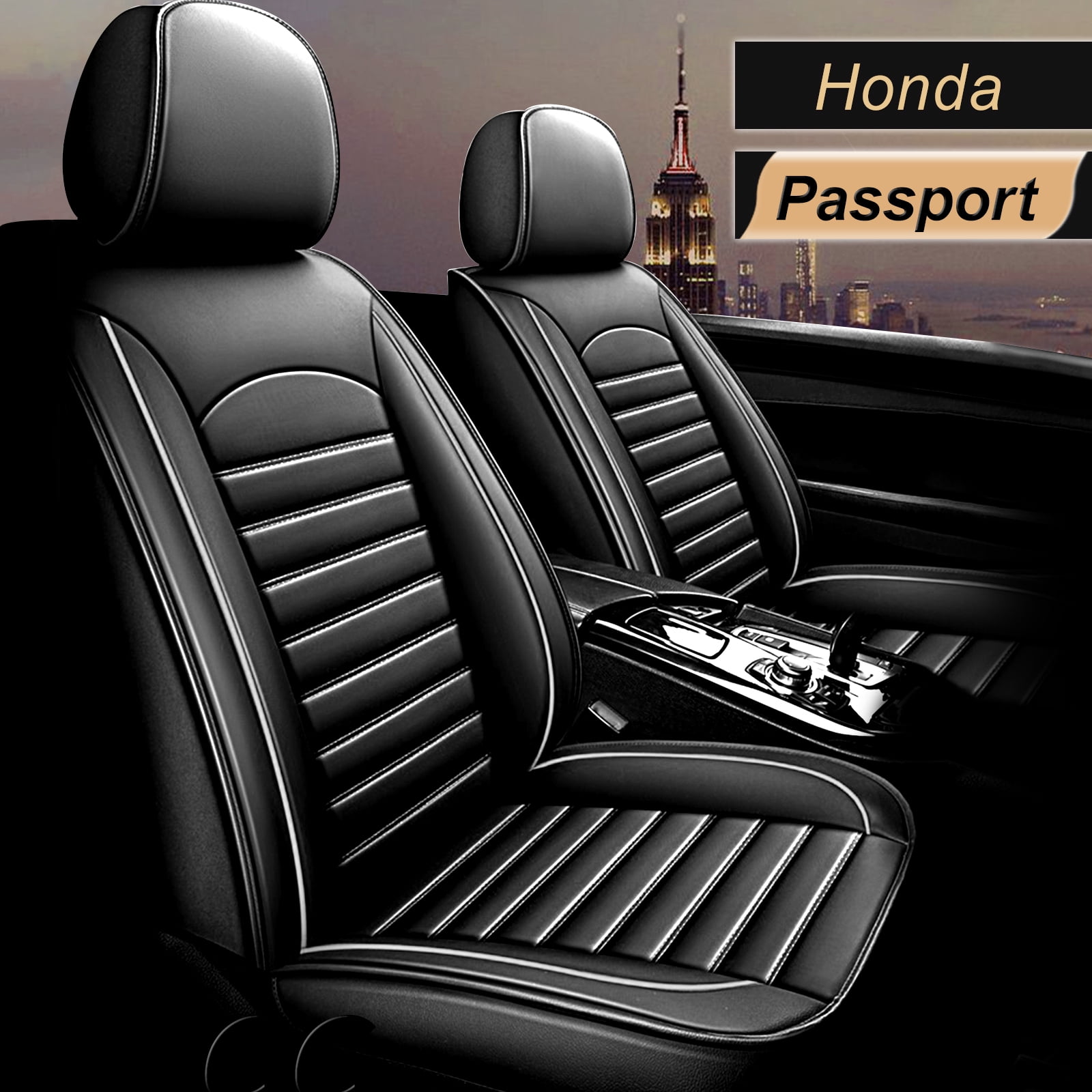 AOMSAZTO Fit Honda Passport 20192021 Black & White Car seat Cover 5