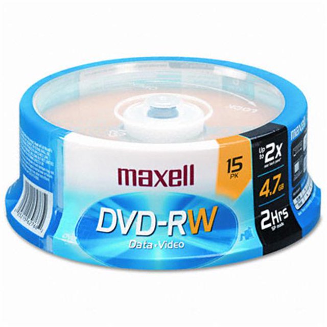 Maxell Disques DVD-RW 4.7GB 2x Broche Or Lot de 15