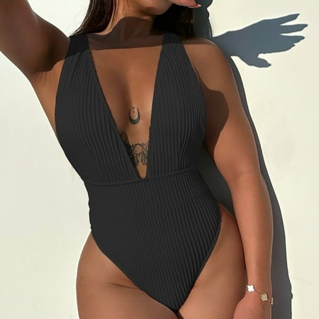 Women s One-Piece Swimwear  Filled Bra  Beachwear  Full Coverage  Comfortable Fit  UPF 50+  For Swimming  Sun Protection  Chlorine Resistant  Quick Dry  Seamless Design  Bathing Suit | Black L